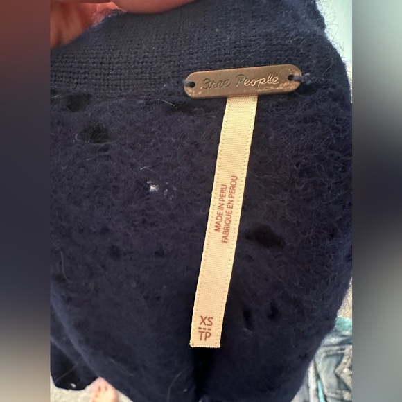 Free People Blue Women’s Oversized Light Cardigan Sweater - Picture 5 of 11